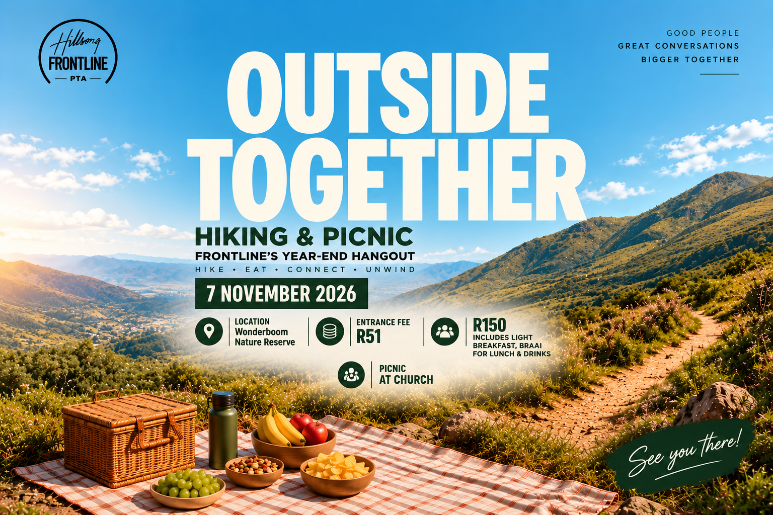 Outside Together Hiking and Picnic poster for 7 November 2026